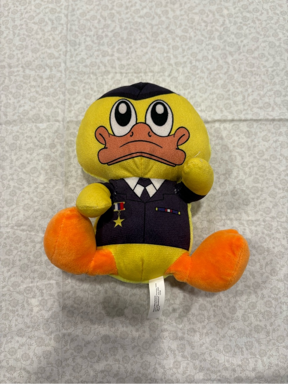 Toy Works Military Officer Duck Yellow Plush Stuffed Animal General Uniform